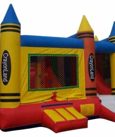 Crayon Jumpy Castle With Slide